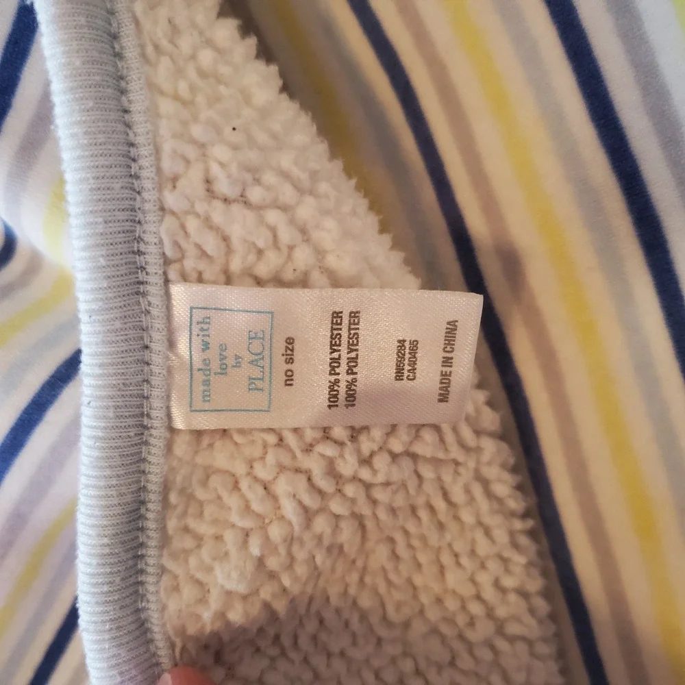 Vintage Childrens Place Blue Yellow‎ Striped Baby Blanket Nursery Recieving